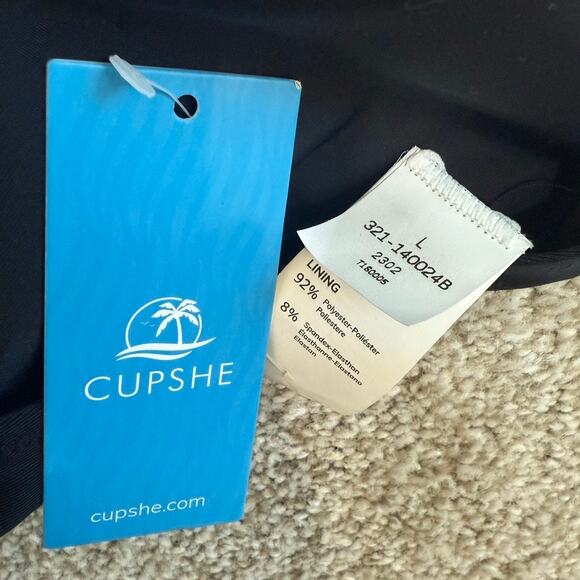 Cupshe large ruffle ruched low back tie one piece swimsuit SW2 2430 - Picture 3 of 13